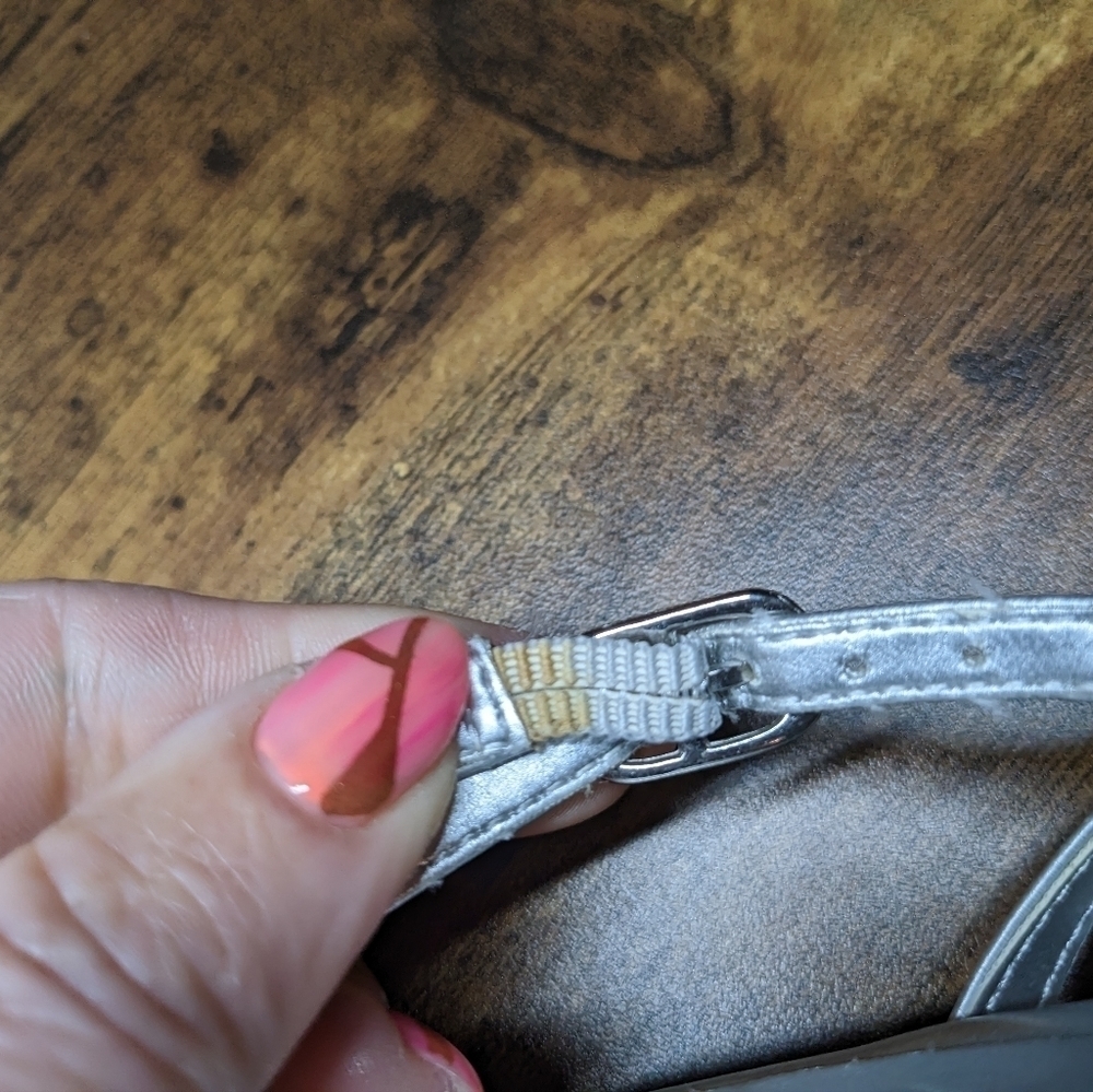 Comfort Plus by Predictions Silver Strappy Sandals - Picture 8 of 11